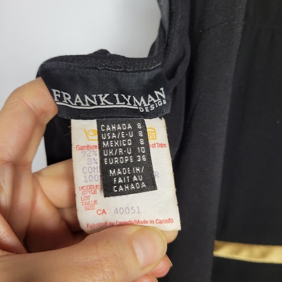 Frank Lyman design women's black with gold trim ruffled party dress - Picture 6 of 10